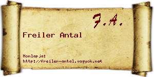 Freiler Antal névjegykártya